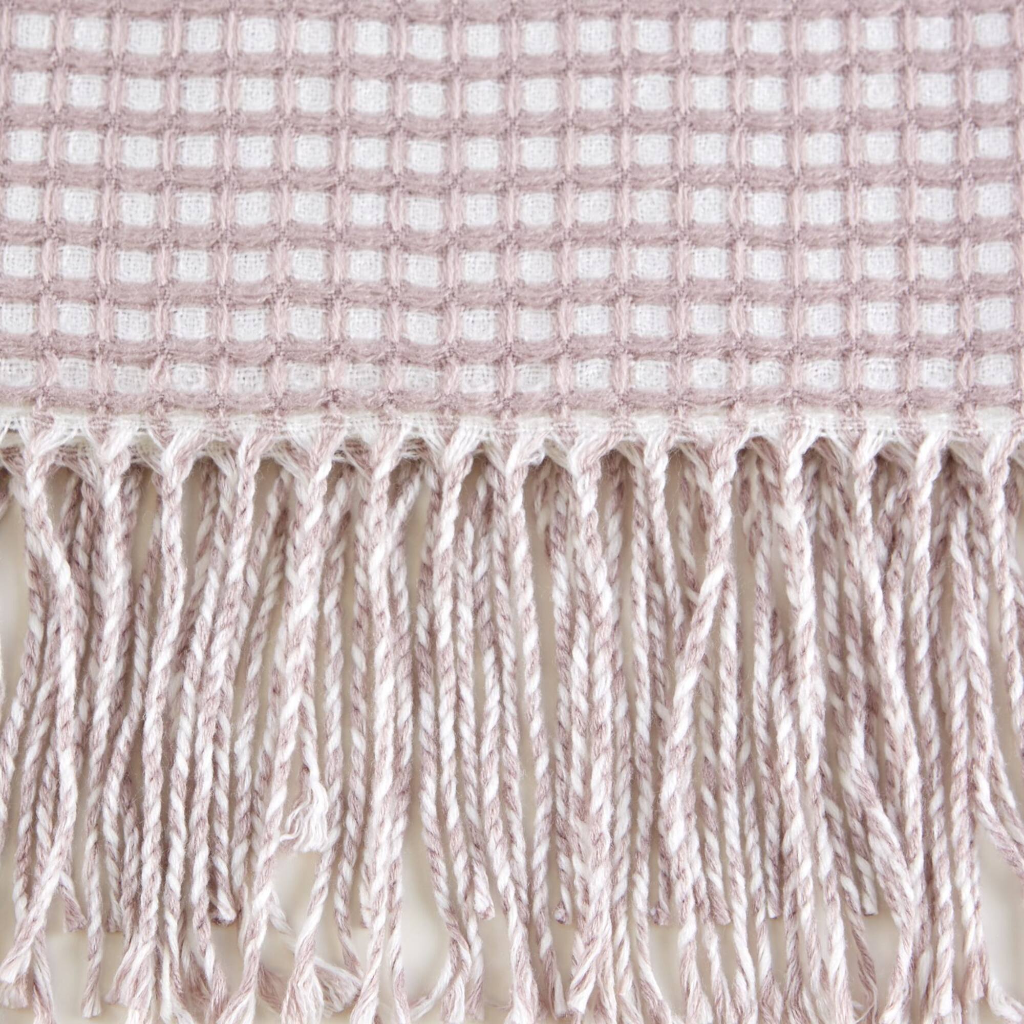 DII® Dusty Lilac & White Waffle Knit Throw
